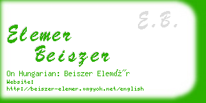 elemer beiszer business card
